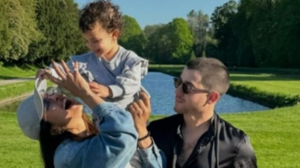 Priyanka Chopra and her daughter Malti wore matching pajamas and wrote Nick Jonas a sweet note that said, "Miss U"!